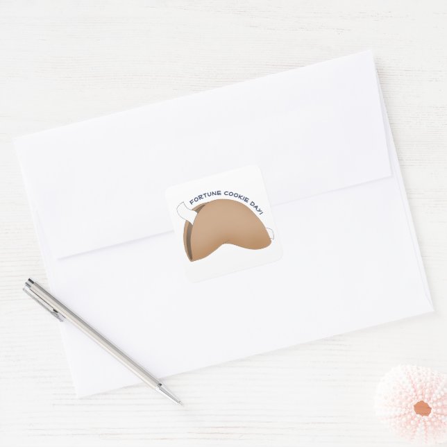 Fortune Cookie Day Square Sticker (Envelope)