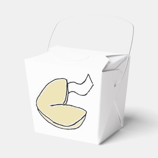 Fortune Cookie Lucky Chinese Food Cartoon Favor Boxes (Front Side)