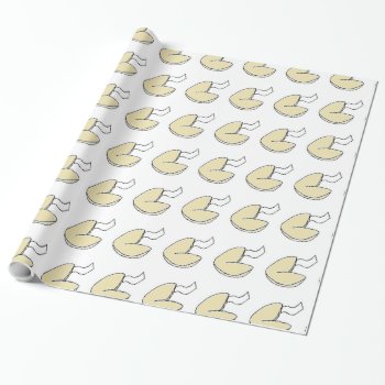 Fortune Cookie Lucky Chinese Food Cartoon Wrapping Paper by CorgisandThings at Zazzle