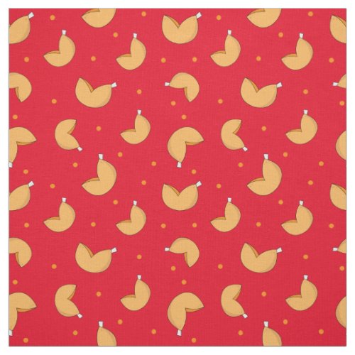 Fortune Cookie Red Chinese Good Luck Pattern Fabric