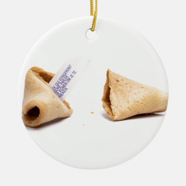 fortune cookies ceramic ornament (Front)