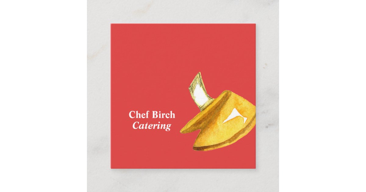 Fortune Cookies Cooking Red Square Business Card Zazzle Com