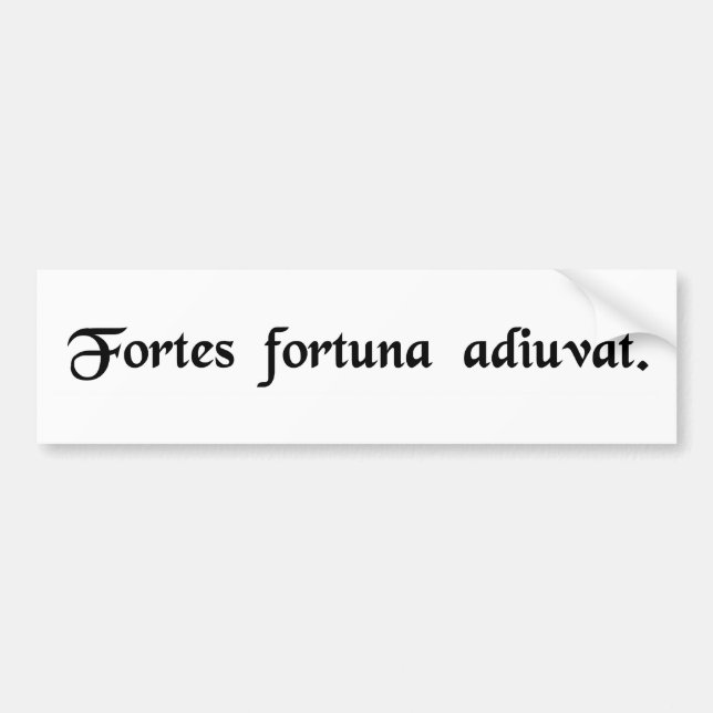 Fortune favors the bold. bumper sticker (Front)