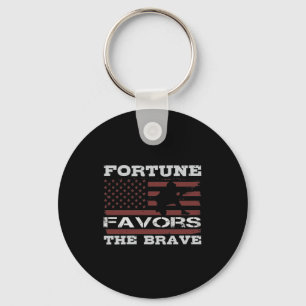Fortune Favors The Brave Keychain