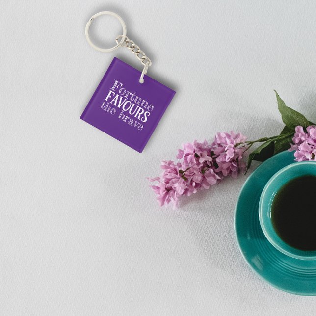 Fortune favours script typography Acrylic Keychain (Creator Uploaded)
