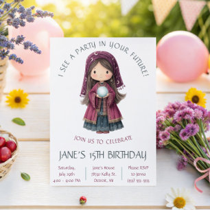 Fortune Teller, Crystal Ball, Kids' Birthday  Invitation