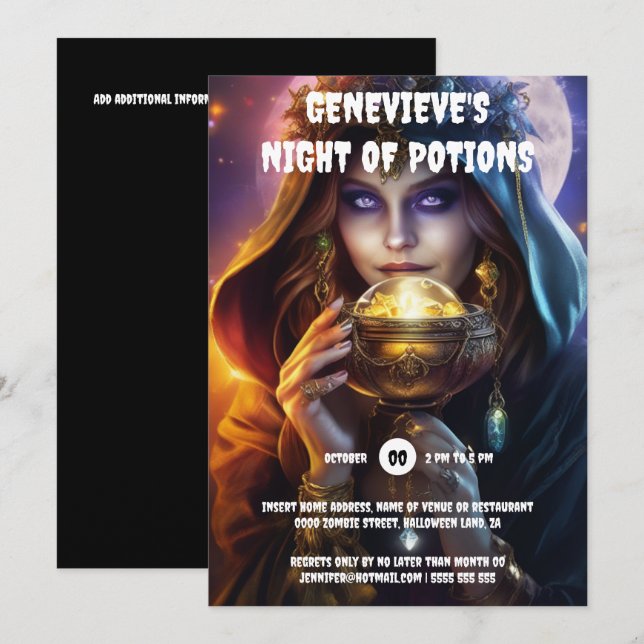 Fortune Teller crystal ball magic witchraft hallow Invitation (Front/Back)