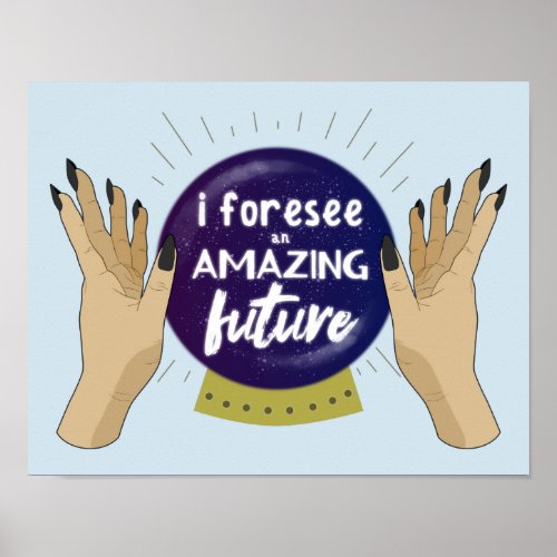 Fortune Teller Crystal Ball Typography Poster