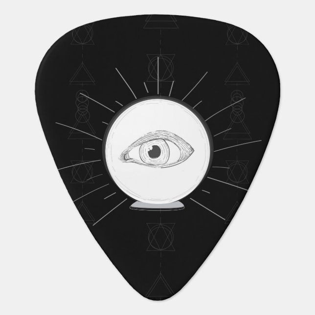 Fortune Teller Eye Seer Esoteric Crystal Ball Guitar Pick (Front)