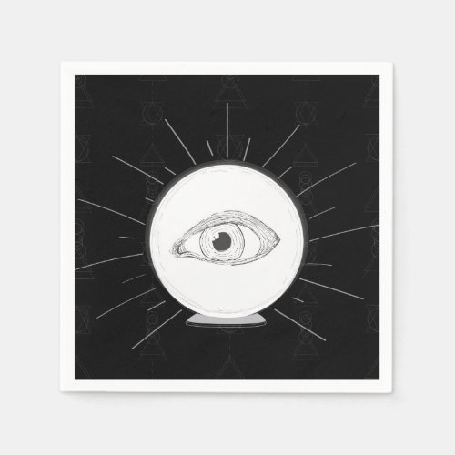 Fortune Teller Eye Seer Esoteric Crystal Ball Napkins