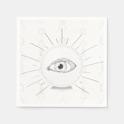 Fortune Teller Eye Seer Esoteric Crystal Ball Napkins