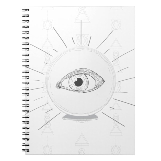 Fortune Teller Eye Seer Esoteric Crystal Ball Notebook (Front)