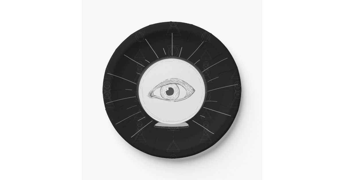 Fortune Teller Eye Seer Esoteric Crystal Ball Paper Plate Zazzle Com