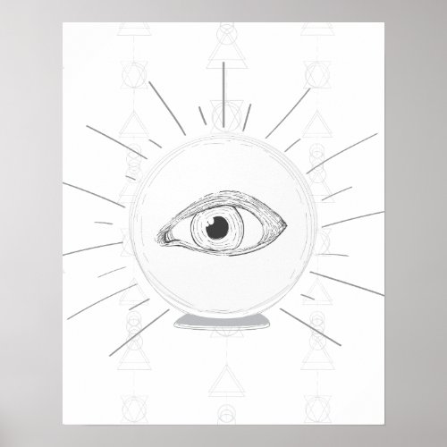 Fortune Teller Eye Seer Esoteric Crystal Ball Poster