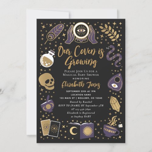 Fortune Teller Future Witchy Baby Shower Invitation