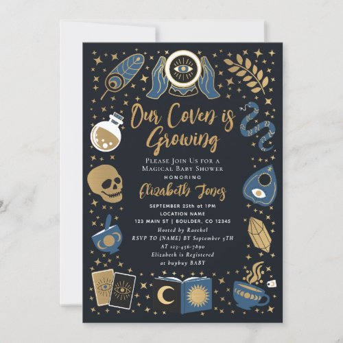 Fortune Teller Future Witchy Boy Baby Shower Invitation
