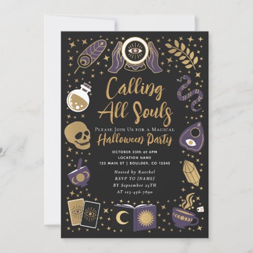 Fortune Teller Future Witchy Halloween Party Invitation