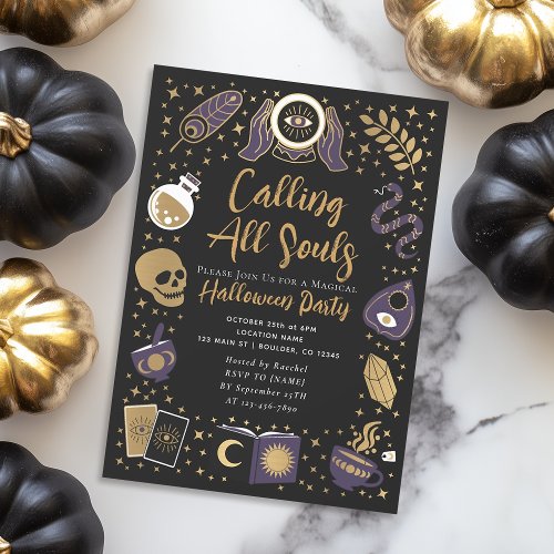 Fortune Teller Future Witchy Halloween Party Invitation