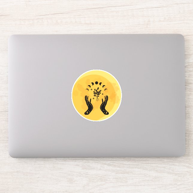 Fortune Teller Hand Moon Halloween Sticker (Computer)