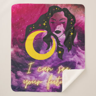 Fortune Teller - "I can see your future" Galaxy Sherpa Blanket