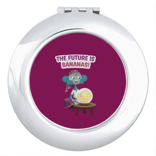 Fortune teller monkey compact mirror (Front)