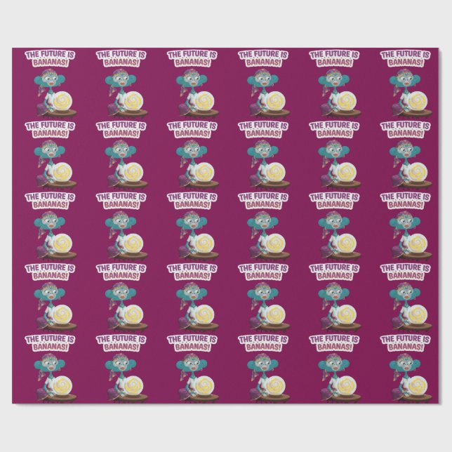 Fortune teller monkey wrapping paper (Flat)