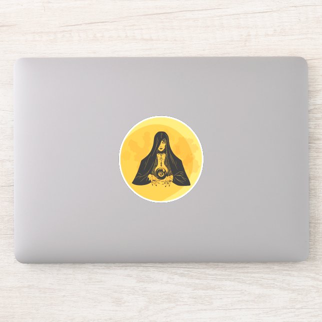 Fortune Teller Moon Halloween Sticker (Computer)