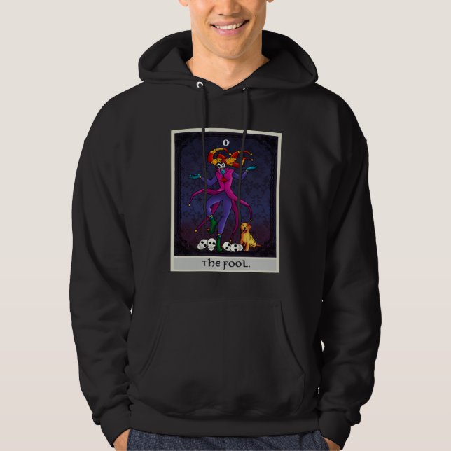 Fortune Teller Mythical The Fool with skulls Tarot Hoodie (Front)