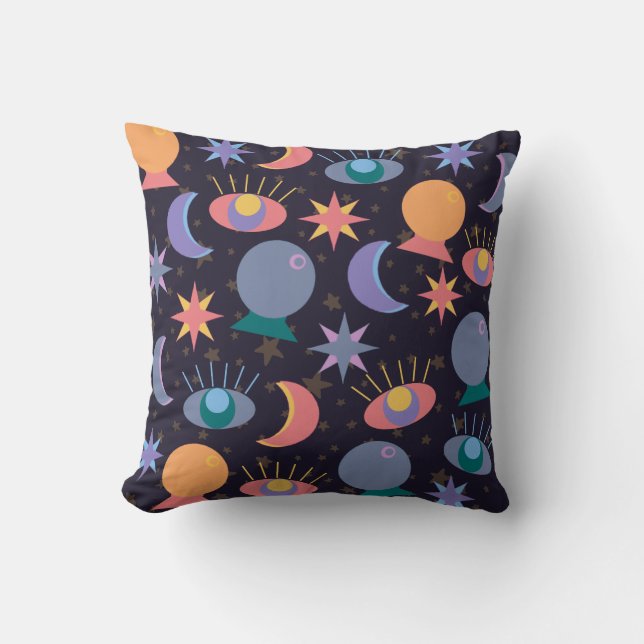 Fortune Teller Pattern Throw Pillow (Front)