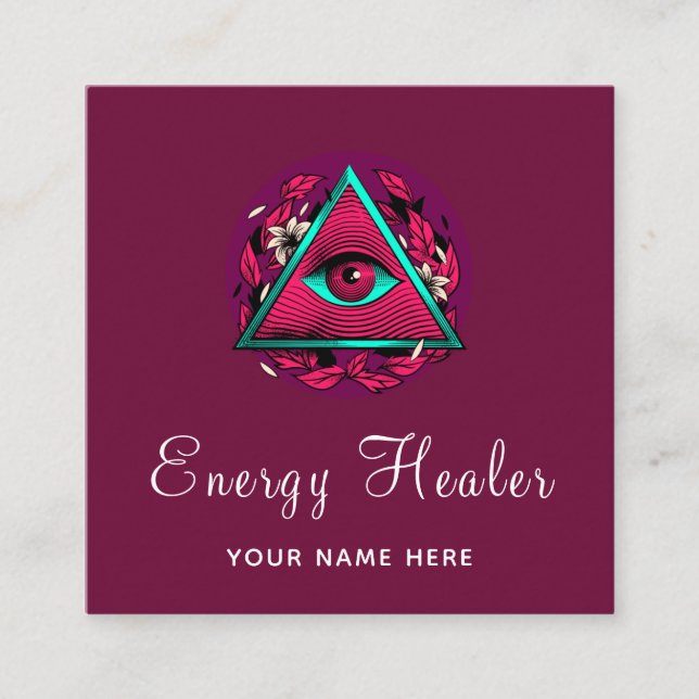 Fortune Teller Psychic Esoteric All Seeing Eye     Square Business Card (Front)