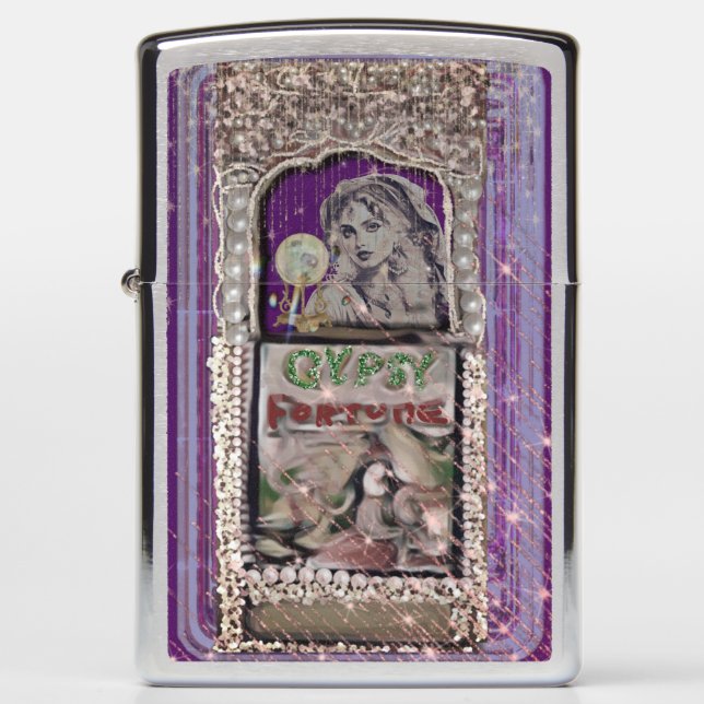 Fortune Teller Tarot Cards Zippo Lighter (Front)