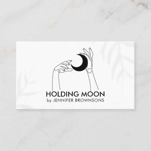 Fortune Teller Touch Moon Crescent with Hands Business Card