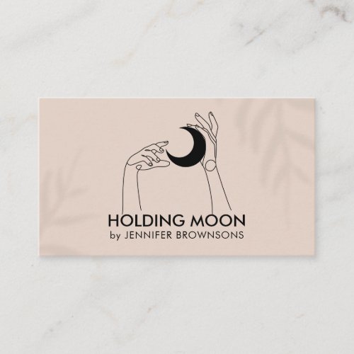 Fortune Teller Touching Moon Crescent with Hands Business Card