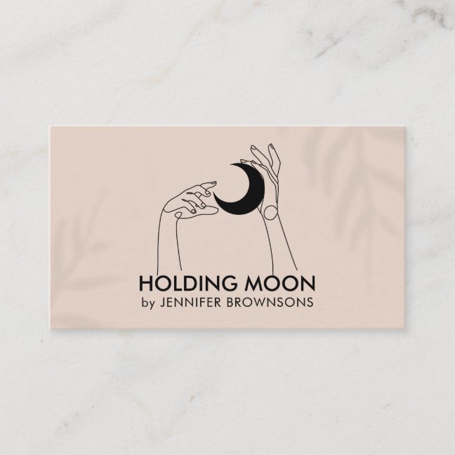 Fortune Teller Touching Moon Crescent with Hands Business Card