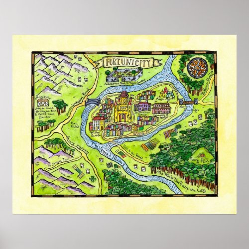 Fortunicity Fantasy Map Poster