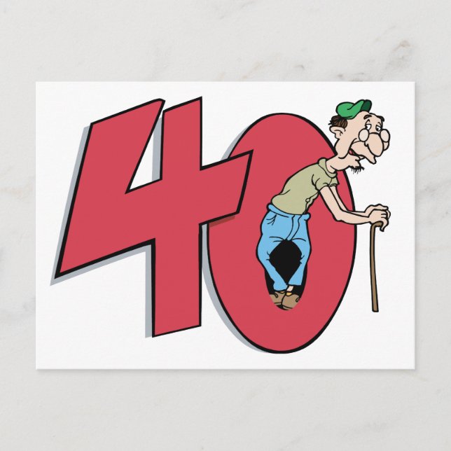 Forty - 40 year old Birthday Greeting Postcard (Front)