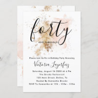 Forty 40th Birthday Invitation For Woman