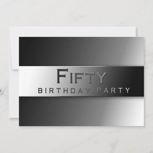 FORTY -  50 TH BIRTHDAY PARTY INVITATION - CLASSY (Front)