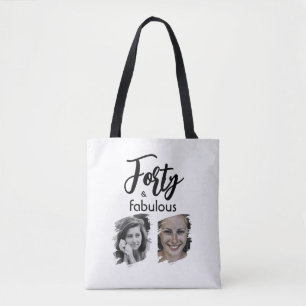 Forty and Fabulous 2 Photo 40th Birthday Tote Bag