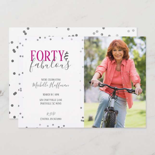 Forty and Fabulous 50th Birthday Party Invitations (Front/Back)