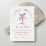 Forty and Fabulous Bow & Martini 40th Birthday Invitation<br><div class="desc">Forty and Fabulous Bow & Martini 40th Birthday Invitation</div>