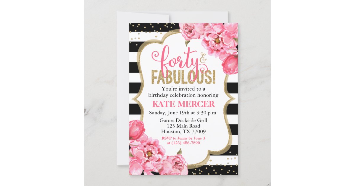 50th Birthday Invites for Women Your choice of Age Quantity and Envelope Color 40th Birthday Invitations for Women Gold Chevron 90th Birthday Party Invitations with Envelopes