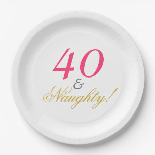 Forty and Naughty! Paper Plates