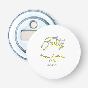 forty birthday name date blue green pastel trendy bottle opener