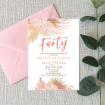 Forty Boho Pink Floral 40th Birthday Party Invitation<br><div class="desc">This is a Forty Boho Pink Floral Flower 40th Birthday Party Invitation!</div>