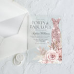 Forty & Fab Blush Floral Dress 40th Birthday Party Acrylic Invitations<br><div class="desc">Forty & Fab Blush Floral Dress 40th Birthday Party Acrylic Invitations

See Invitations Variations in our collection</div>