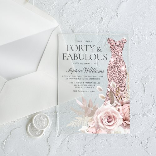 Forty & Fab Blush Floral Dress 40th Birthday Party