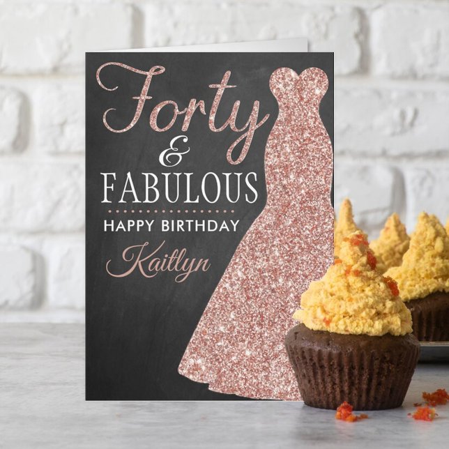 Forty & Fabulous 40th Birthday Card (Creator Uploaded)