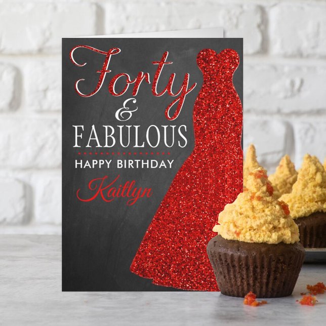Forty & Fabulous 40th Birthday Card (Creator Uploaded)