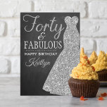 Forty & Fabulous 40th Birthday Card<br><div class="desc">Send a personalized birthday greeting with this elegant silver glitter dress forty and fabulous 40th birthday card. The name on the front can easily be personalized for that special person and the message on inside of the card can be personalized too.</div>